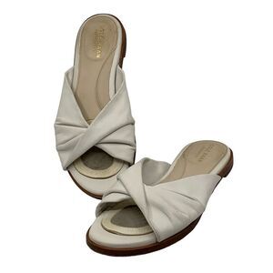 Cole Haan Grand Series Women's White Twist Knot Slide Slip On Sandals Size 6.5 B
